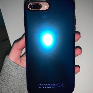iPhone 7+ and 8+ blue and purple otter box case